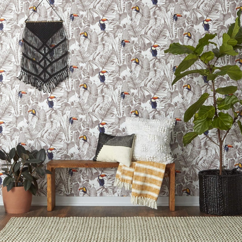 Tempaper Newspaper Toucan Removable Peel and Stick Wallpaper, 20.5 in X 16.5 ft, Made in the USA - Image 3